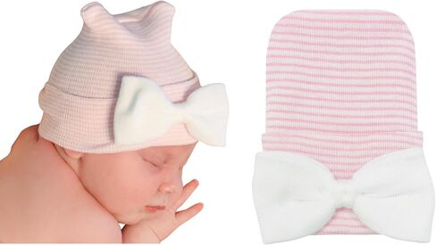 Nurses Choice Newborn Baby Girl Hospital Hat with Bow in Kuwait