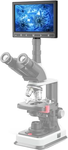 7" 24MP Smart Monitor with Free Software-One Click Capturing Images & Video, Measuring Lengths HDMI & USB Interface Real-time Transmission for Standard C-Mount Trinocular Microscope in Kuwait