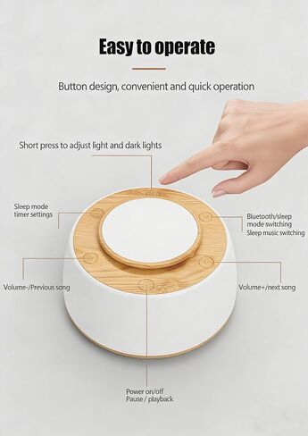 BYH White Noise Machine with Bluetooth 5.3 Speaker, 20 Soothing Sounds Sleep Aid Machine with LED Night Light & Timer, Portable Rechargeable Sleep Sound Machine for Home Travel in Kuwait