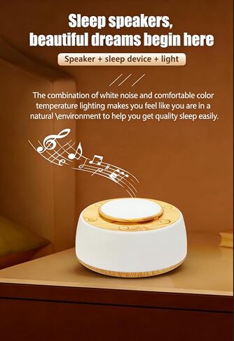 BYH White Noise Machine with Bluetooth 5.3 Speaker, 20 Soothing Sounds Sleep Aid Machine with LED Night Light & Timer, Portable Rechargeable Sleep Sound Machine for Home Travel in Kuwait
