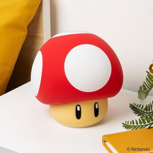 Paladone Super Mario Super Mushroom SquishyGlo Light – Rechargeable Silicone Night Light with 3 Brightness Levels, Official Nintendo Lamp in Kuwait