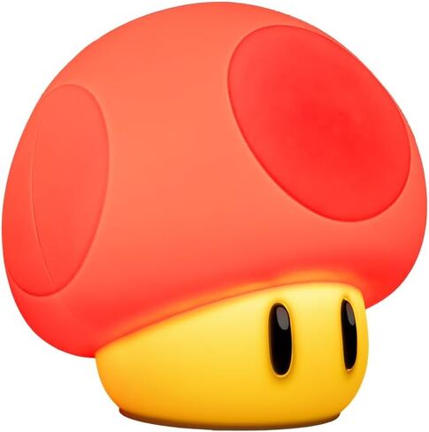 Paladone Super Mario Super Mushroom SquishyGlo Light – Rechargeable Silicone Night Light with 3 Brightness Levels, Official Nintendo Lamp in Kuwait