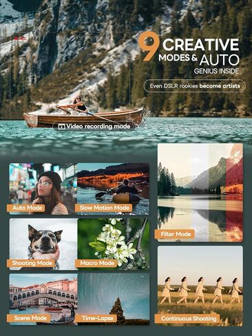 8K 64MP Digital Camera for Photography, Professional Camera(Black) | Autofocus & Anti-Shake,16X Zoom,WiFi,180° Flip Screen,32GB TF Card & 2 Batteries for YouTube Vlogging & Live Streaming in Kuwait