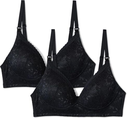 Amazon Essentials Women's Lined All Over Stretch Lace Maternity Nursing Bra, Pack of 2 in Kuwait
