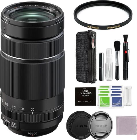 Fujifilm Fujinon XF 70-300mm F4-5.6 LM OIS WR Lens Bundle with 67mm Protection HGX Prime Filter + Advanced Accessory Kit in Kuwait