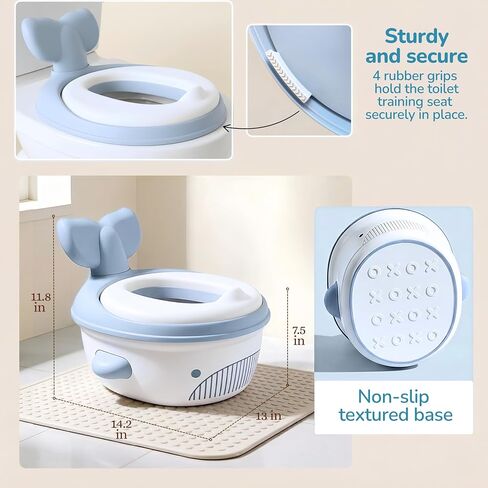 Auvan® 3‑in‑1 Toddler Potty Training Toilet, Potty Training Seat, and Non-Slip Step Stool. Includes Training kit to Motivate Learning with Reward Chart. Baby Toilet Trainer for Boys and Girls. in Kuwait