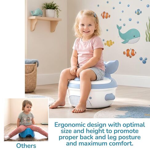 Auvan® 3‑in‑1 Toddler Potty Training Toilet, Potty Training Seat, and Non-Slip Step Stool. Includes Training kit to Motivate Learning with Reward Chart. Baby Toilet Trainer for Boys and Girls. in Kuwait