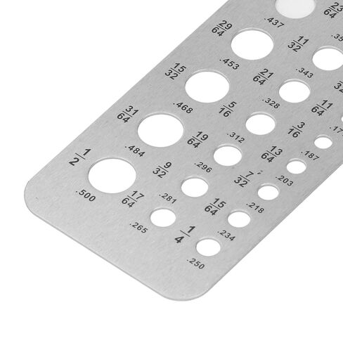 2 Pcs Drill Bit, 29 Hole Metric Imperial Stainless Steel Drill Bit Size Checker Plate Measuring Tool, 1/16-1/2in Index Metal Drill Size Tool for Mechanics in Kuwait