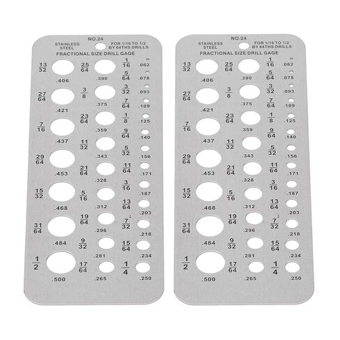 2 Pcs Drill Bit, 29 Hole Metric Imperial Stainless Steel Drill Bit Size Checker Plate Measuring Tool, 1/16-1/2in Index Metal Drill Size Tool for Mechanics in Kuwait