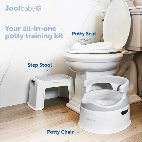 Jool Baby 3-Piece Potty Training Kit - Includes Toddler Potty Chair, Potty Seat for Toilet & Step Stool in Kuwait