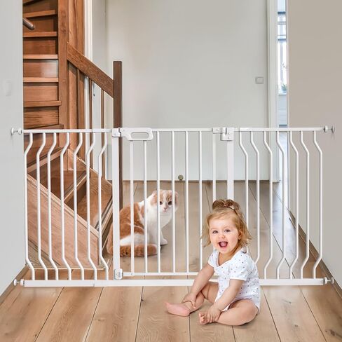 Mom's Choice GROWNSY Baby Gate, 53"-57" Auto-Close Dog Gate for Stairs & Doorways, Pressure-Mounted Easy Install - No Drill, Walk Through, Safe & Durable in Kuwait