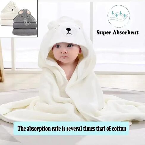 Hooded Baby Towels, Premium Soft Bath Towel for Babies, Newborn, Infant and Toddler, Ultra Absorbent, Natural Baby Stuff Towel with Hood for Boy and Girl in Kuwait