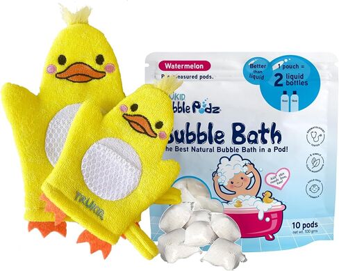 TruKid Watermelon Bubble Podz & BubbleGlove Set – Bubble Bath Pods and 2 Wash Gloves for Toddlers and Kids in Saudi Arabia