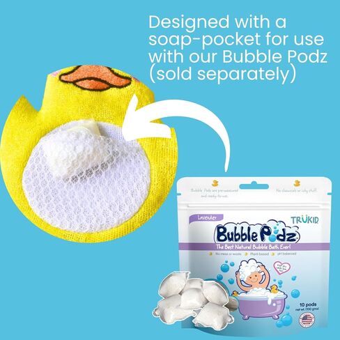 TruKid Watermelon Bubble Podz & BubbleGlove Set – Bubble Bath Pods and 2 Wash Gloves for Toddlers and Kids in Saudi Arabia