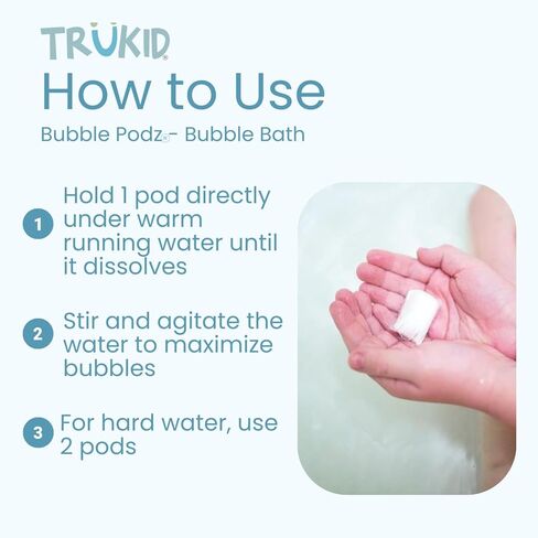 TruKid Watermelon Bubble Podz & BubbleGlove Set – Bubble Bath Pods and 2 Wash Gloves for Toddlers and Kids in Saudi Arabia