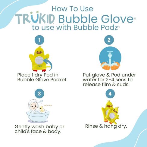 TruKid Watermelon Bubble Podz & BubbleGlove Set – Bubble Bath Pods and 2 Wash Gloves for Toddlers and Kids in Saudi Arabia