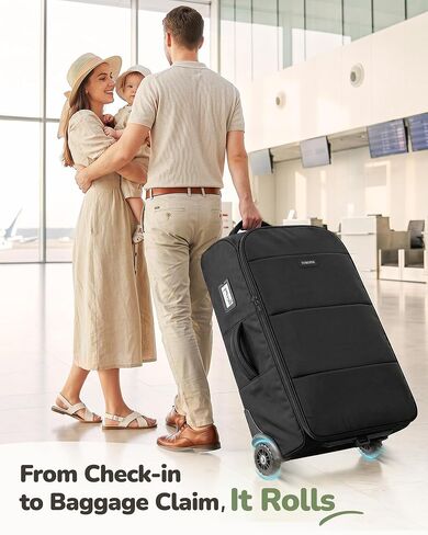 YOREPEK Padded Stroller Travel Bag with 2 Smooth Wheels | for UPPAbaby Vista V2/V3 & Cruz V2 (Rear Wheels Removal Needed), Wheels Storage Bag, Dual Handles, Quick Roll-up Foldable in Kuwait