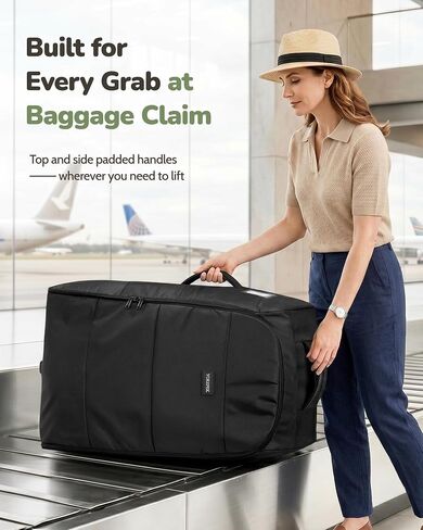 YOREPEK Padded Stroller Travel Bag with 2 Smooth Wheels | for UPPAbaby Vista V2/V3 & Cruz V2 (Rear Wheels Removal Needed), Wheels Storage Bag, Dual Handles, Quick Roll-up Foldable in Kuwait