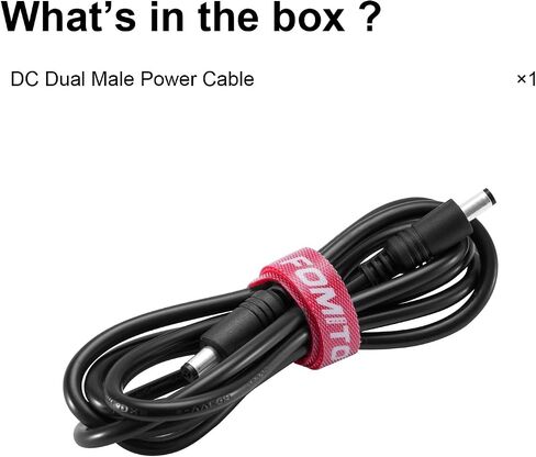 Fomito Dual DC Male Power Cable, 5.5x2.5mm and 5.5x2.1mm Plugs, 0.75mm² Pure Copper Wire, Double-Layer PVC Insulation for LED Lights and PCBs in Kuwait