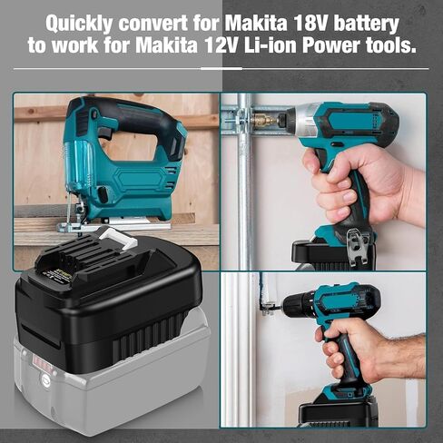 for Makita 18v to 12V Battery Adapter, for Makitaa 18V BL1830 Battery to 12V Max CXT Lithium-ion Battery BL1021B BL1016, for Makita 12V Cordless Power Tool in Kuwait
