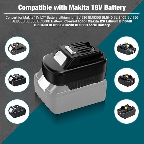 for Makita 18v to 12V Battery Adapter, for Makitaa 18V BL1830 Battery to 12V Max CXT Lithium-ion Battery BL1021B BL1016, for Makita 12V Cordless Power Tool in Kuwait