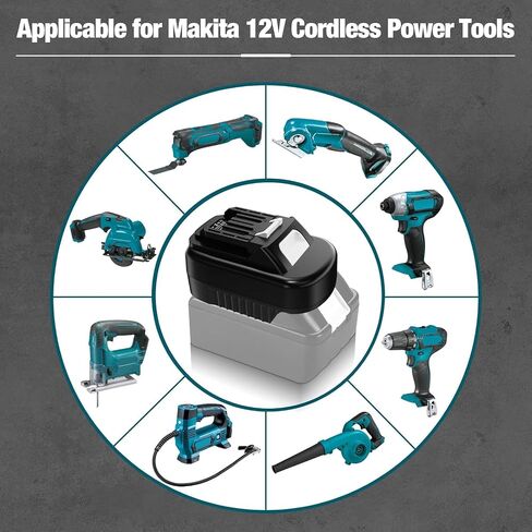 for Makita 18v to 12V Battery Adapter, for Makitaa 18V BL1830 Battery to 12V Max CXT Lithium-ion Battery BL1021B BL1016, for Makita 12V Cordless Power Tool in Kuwait