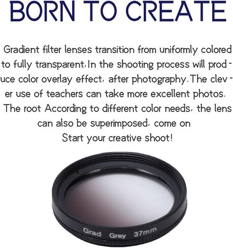 Jiawu 37mm Graduated Color Filter, HD Coated Resin Lens for Color Correction, with Front Threading for Stacking Accessories, for Mirrorless and DSLR Cameras, Easy Attachment in Kuwait