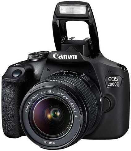 Canon Cameras EOS 2000D / Rebel T7 Digital SLR Camera Body w/Canon EF-S 18-55mm f/3.5-5.6 Lens 3 DSLR Kit Bundled with Complete Accessory Bundle+ 64GB+ Flash+ More - International Model (Renewed) in Kuwait