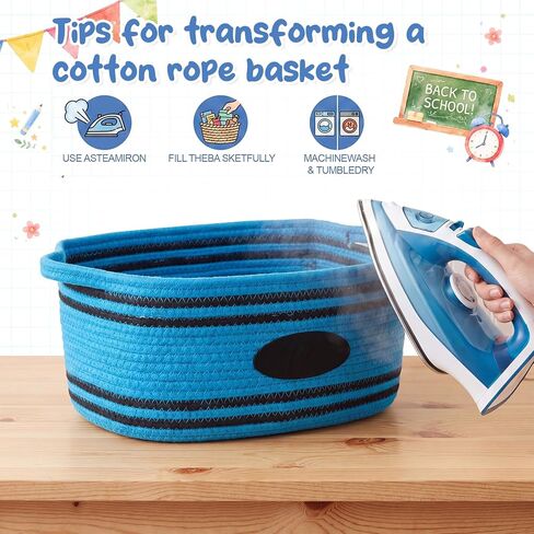 Colingmill 4 Pcs Back to School Gift Basket Empty, Woven Storage Basket with Gift bag, Ribbons, Tissue Paper, Letter Sticker for Birthday Classroom Supplies End of Year Party (Multi Style) in Kuwait