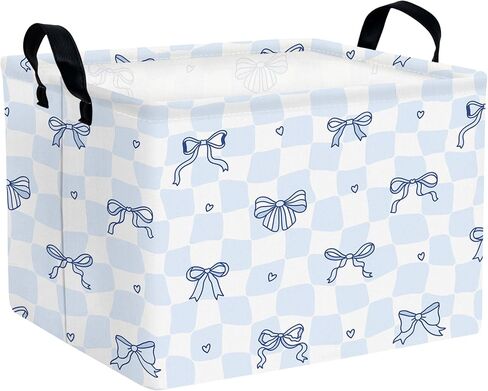 MYFLCOY Cute Baby Girl Bow Basket Kids Gift Storage Bin Large Toy Box with Handles Room Decor (Pink) in Kuwait