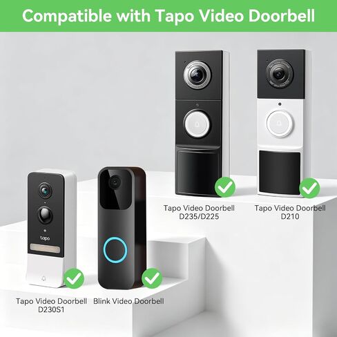 Anti-Theft Video Doorbell Mount Compatible with Tapo D210/ D225/ D235 Camera, No Block Motion Sensor, Adjustable No-Drill Mounting Bracket Accessories for Home Rentals Office in Kuwait