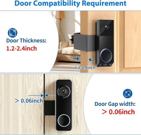 Anti-Theft Doorbell Mount for Wyze Doorbell Camera, No Drill Video Doorbell Mount Adjustable Mounting Bracket for Wyze Duo Cam Video Doorbell, Fully Metal Door Camera Mount for Home Apartment Rentals in Kuwait