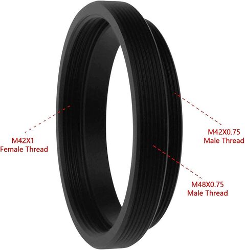 Astromania M48X0.75 Male/M42X1 Female to M42X0.75 Male Telescope Adapter - Bundle with - M48X0.75 Female Thread to 2" Adapter in Kuwait