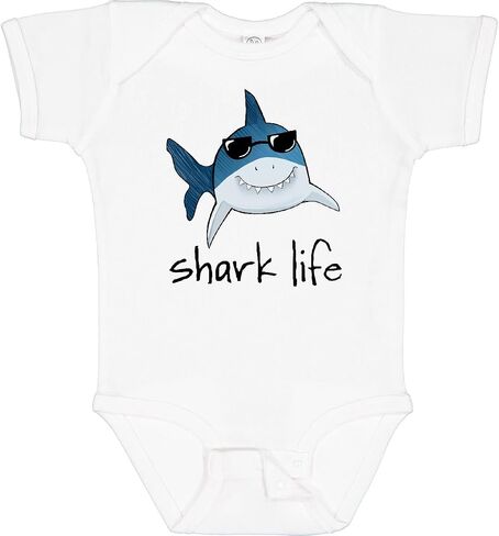 inktastic Shark Life Fun Shark with Sunglasses Baby Bodysuit in Kuwait