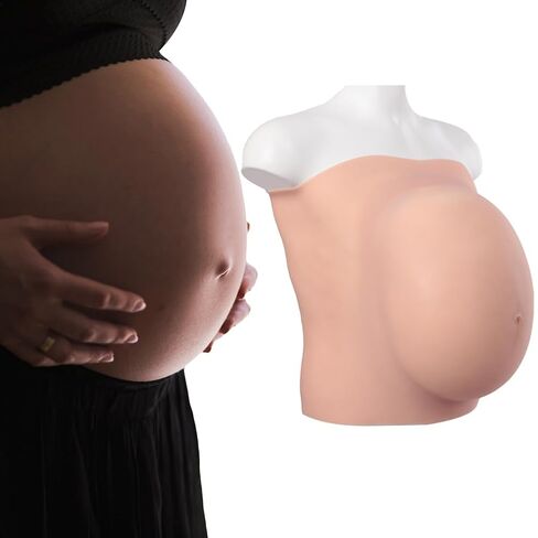 Fake Pregnant Belly 6,9month Artificial Silicone Pregnant Belly for Faking Pregnancy Film Props Cosplay Costumes (color3, 9 months) in Kuwait