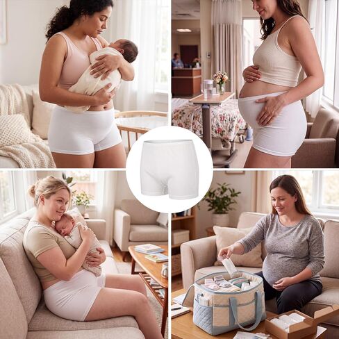 Unittype 20 Pcs Cotton Postpartum Disposable Underwear for Women, Mid-high Breathable Waist Underwear Maternity Panties in Kuwait