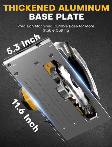 Brushless 6-1/2 Inch Circular Saw, for DeWalt 20V Max Battery, 8000 RPM, 6.2 Lbs, Cuts 2-1/5" at 90°, 0-90° Bevel, with Rip Guide & Hex Wrench for Wood in Kuwait