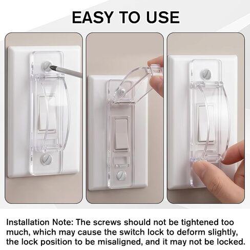 4 Pack Light Switch Cover Guard, Clear Wall Light Switch Lock Covers, Child Proof Wall Switch Guard for Toggle Style, Prevent Accidental On/Off from Kids, Pets, Bumps in Kuwait