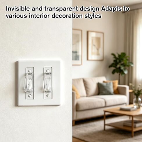 4 Pack Light Switch Cover Guard, Clear Wall Light Switch Lock Covers, Child Proof Wall Switch Guard for Toggle Style, Prevent Accidental On/Off from Kids, Pets, Bumps in Kuwait