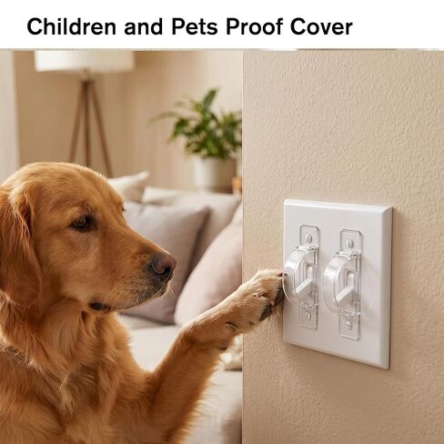 4 Pack Light Switch Cover Guard, Clear Wall Light Switch Lock Covers, Child Proof Wall Switch Guard for Toggle Style, Prevent Accidental On/Off from Kids, Pets, Bumps in Kuwait