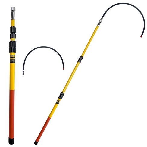 Telescoping Insulated Rescue Hook - 38in to 80in (6.7ft) Extendable Emergency Pole, Detachable 18in Hook for Electrical/Fire Rescue, Boat Safety in Kuwait