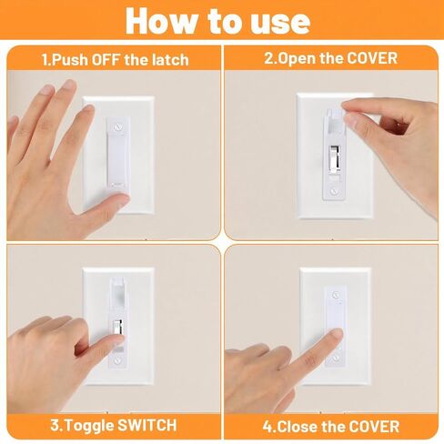 2pcs Light Switch Cover - Protector Prevents Accidental On Off Light Switch Child Proof Cover Guard - Protects Your Lights from Being Accidentally Turned On or Off in Kuwait