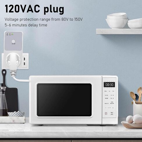 Generic Refrigerator Voltage Protector with Delay 5-6 Minutes PC Material for Home Appliance Safety in Kuwait