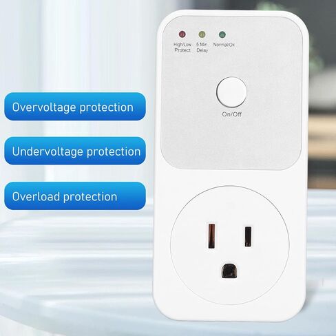 Generic Refrigerator Voltage Protector with Delay 5-6 Minutes PC Material for Home Appliance Safety in Kuwait