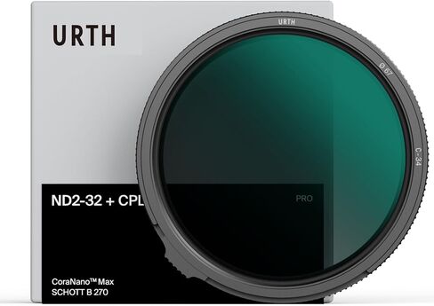 Urth 77 mm Variable ND2-32 + Polarising Lens Filter (Pro) | Professional-Grade Advanced 34-Layer Nano-Coating, Camera Filters for Enhanced Polarisation and Neutral Density Control in Kuwait