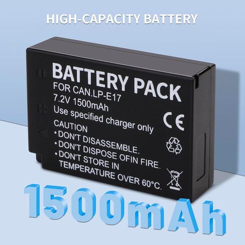 3-Pack LP-E17 Battery and Upgraded 3-Slot LCD Charger | Compatible with Canon EOS R50 R100 RP R10 R8, Powershot V1, T8i T7i T6i T6s SL2 SL3 M3 M5 M6 200D 750D 760D 800D 8000D Camera in Kuwait
