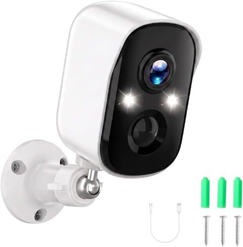 4MP Security Camera Wireless Outdoor. Perfect for Home Security with AI Human Detection. Best for Porch. Battery WiFi Camera, Local SD Storage, Optional Cloud, Alexa Compatible in Kuwait