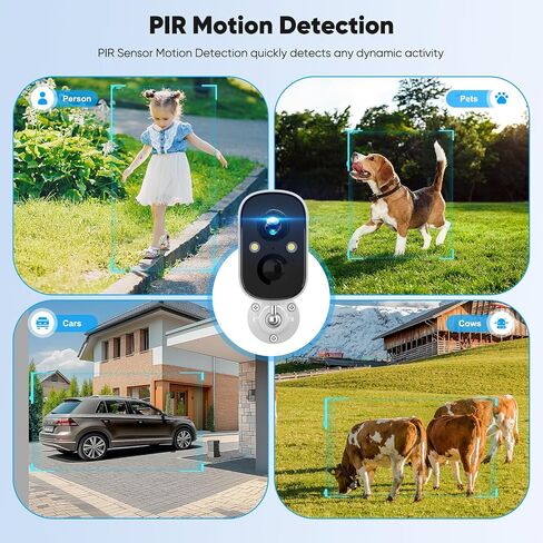 4MP Security Camera Wireless Outdoor. Perfect for Home Security with AI Human Detection. Best for Porch. Battery WiFi Camera, Local SD Storage, Optional Cloud, Alexa Compatible in Kuwait