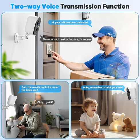 4MP Security Camera Wireless Outdoor. Perfect for Home Security with AI Human Detection. Best for Porch. Battery WiFi Camera, Local SD Storage, Optional Cloud, Alexa Compatible in Kuwait