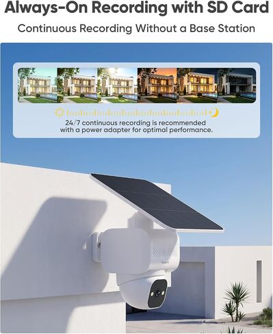 blurams 4K Ultra HD Security Cameras Wireless Outdoor, Outdoor Camera w/5W Solar Powered, AOV 24/7 Recording with SD, AI Motion Tracking, 2.4/5GHz WiFi 6, Color Night Vision in Kuwait